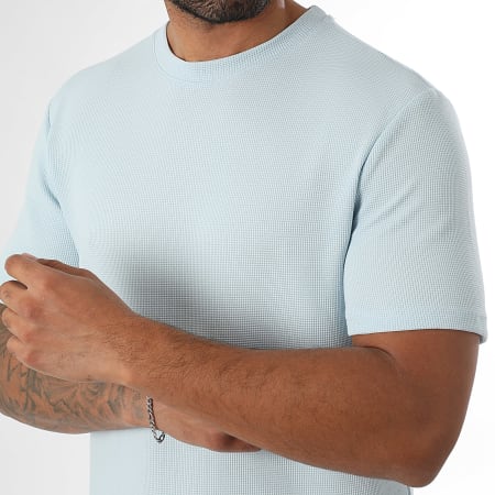 LBO - Waffle 3911 Camiseta cuello redondo Azul claro