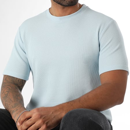LBO - Waffle 3911 Camiseta cuello redondo Azul claro