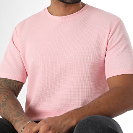 LBO - Tee Shirt Cotton Waffle 3912 Rose
