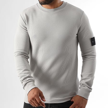 LBO - Jersey cuello redondo con parche 3821 Gris claro