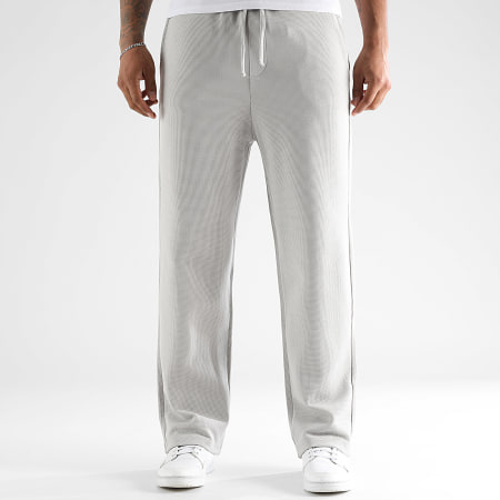 LBO - Waffle 3938 Pantalones de chándal de pierna ancha gris claro