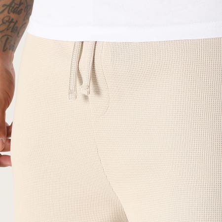 LBO - Pantalón de chándal de pierna ancha Waffle 3939 Beige claro