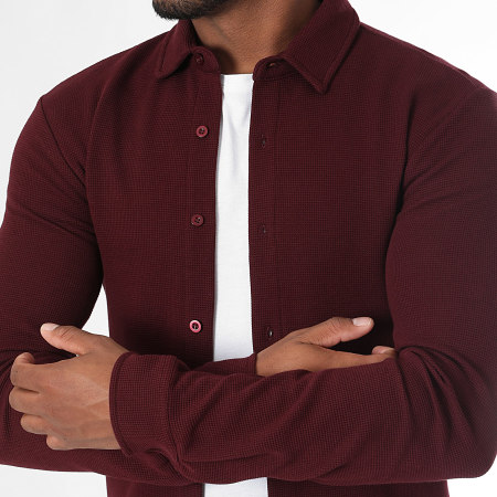 LBO - Tracksuit Long Sleeve Shirt And Jogger Trouser Waffle 3947 Burgundy