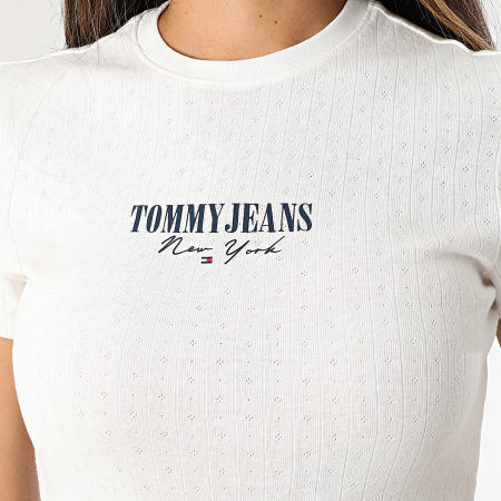 Tommy Jeans - Tee Shirt Femme Logo 0899 Blanc