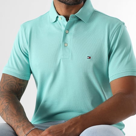Tommy Hilfiger - Polo Manches Courtes Slim 1985 7771 Turquoise
