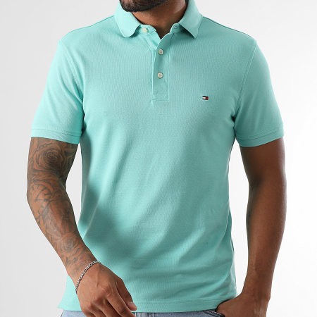 Tommy Hilfiger - Polo Manches Courtes Slim 1985 7771 Turquoise