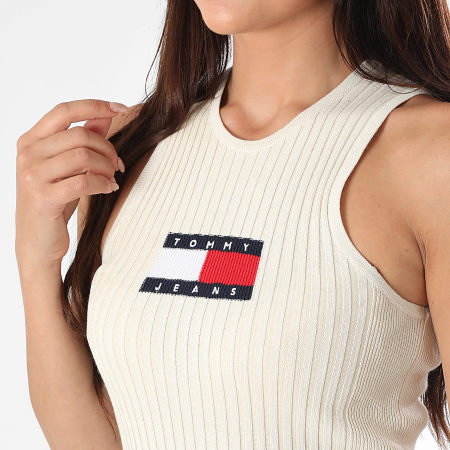 Tommy Jeans - Dames Vlag Sweater Tank Jurk 0877 Licht Beige