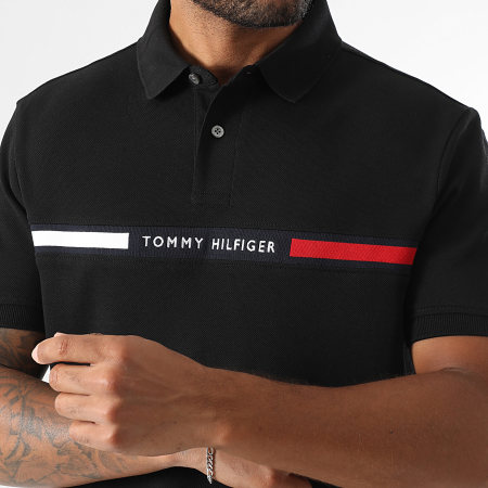 Tommy Hilfiger - Polo Manches Courtes Hilfiger Chest Insert 8130 Noir