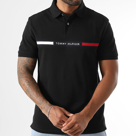 Tommy Hilfiger - Polo Manches Courtes Hilfiger Chest Insert 8130 Noir