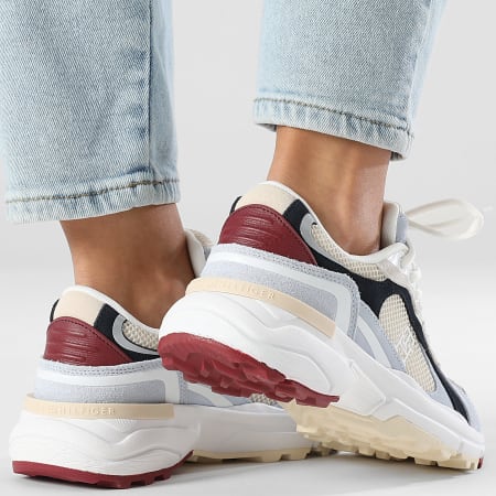 Tommy Hilfiger - Baskets Femme Modern Rugged Runner 8692 Beige Light Blue Navy