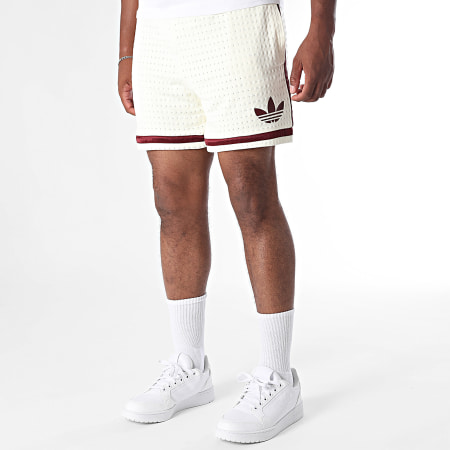 Adidas Originals - Short Jogging Warp Knit JN1173 Beige Clair Bordeaux