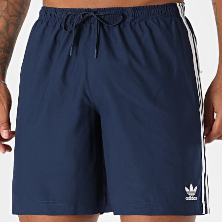 Adidas Originals - Short De Bain A Bandes Adic Swim JX2688 Bleu Marine Blanc