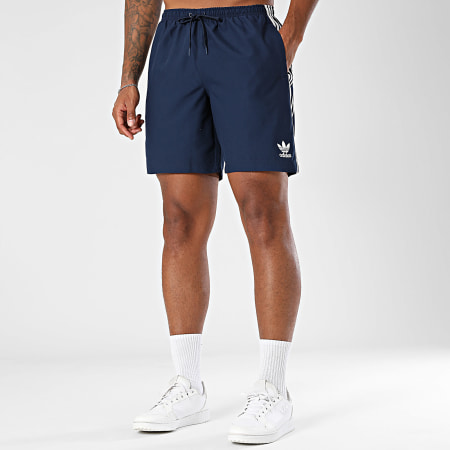 Adidas Originals - Short De Bain A Bandes Adic Swim JX2688 Bleu Marine Blanc