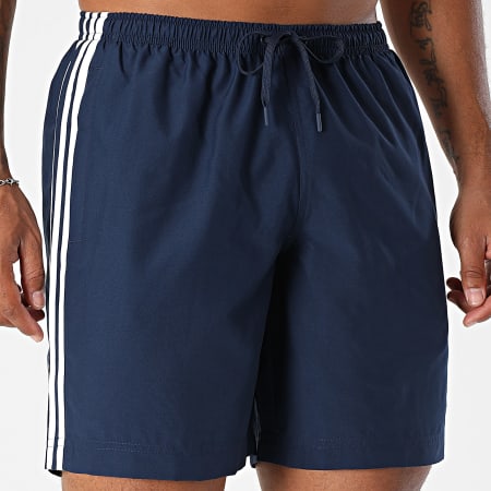 Adidas Originals - Short De Bain A Bandes Adic Swim JX2688 Bleu Marine Blanc