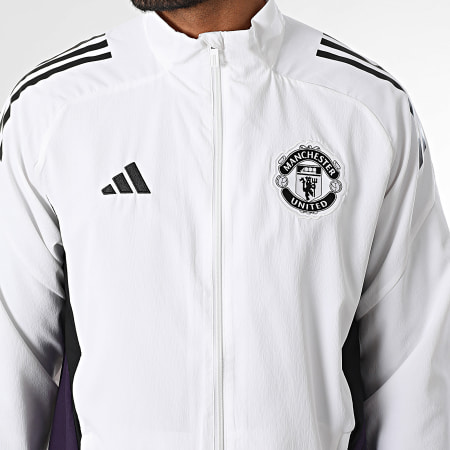 Adidas Sportswear - Veste Zippée MUFC Manchester United Presentation JP3108 Blanc Noir Violet