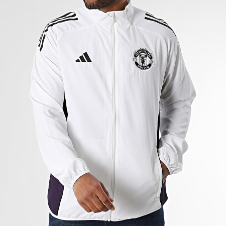 Adidas Sportswear - Veste Zippée MUFC Manchester United Presentation JP3108 Blanc Noir Violet