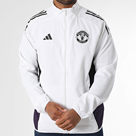 Adidas Sportswear - Veste Zippée MUFC Manchester United Presentation JP3108 Blanc Noir Violet