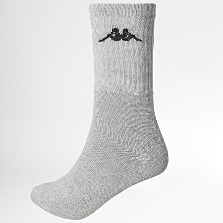 Kappa - Lote de 3 pares de calcetines 93300104 Blanco Gris Negro
