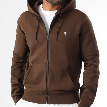 Polo Ralph Lauren - Sweat Zippé Capuche Original Player Marron