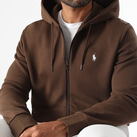 Polo Ralph Lauren - Sweat Zippé Capuche Original Player Marron