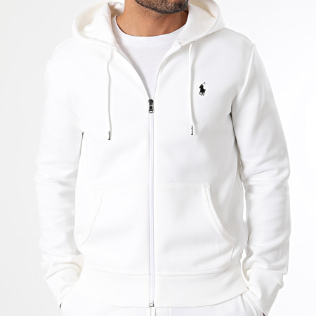 Polo Ralph Lauren - Sweat Zippé Capuche Original Player Blanc