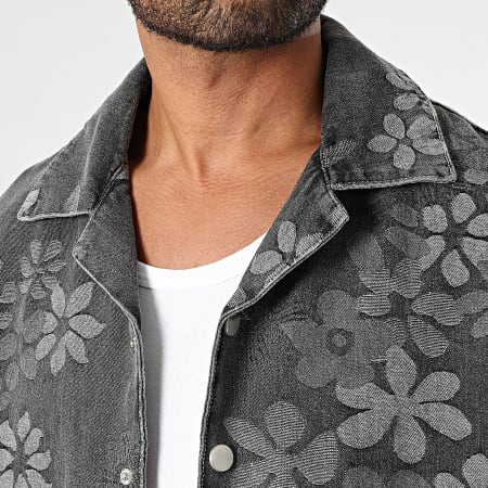 Frilivin - Ensemble Chemise Manches Courtes Et Jean X59 Gris Floral