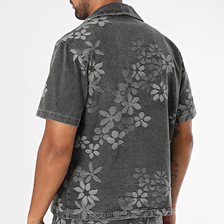 Frilivin - Ensemble Chemise Manches Courtes Et Jean X59 Gris Floral