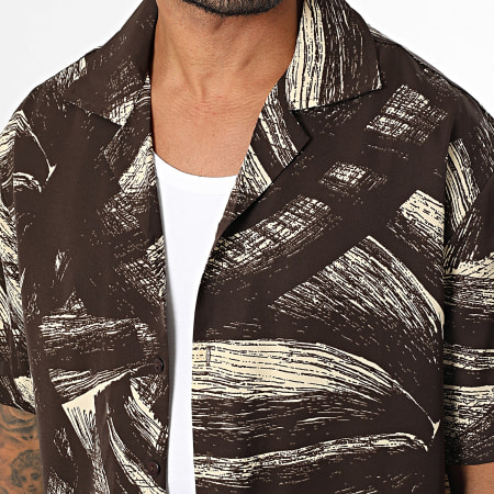 Frilivin - Chemise Manches Courtes 132 Marron Beige