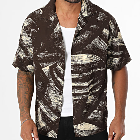 Frilivin - Chemise Manches Courtes 132 Marron Beige