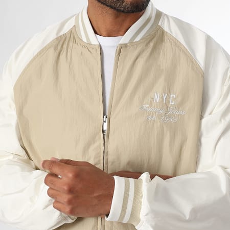 Tommy Jeans - Veste Bomber Zippée Graphic 1668 Beige Blanc