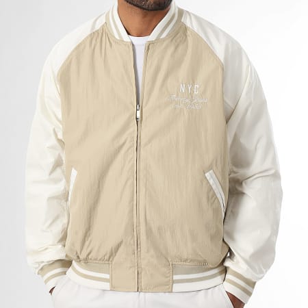 Tommy Jeans - Veste Bomber Zippée Graphic 1668 Beige Blanc