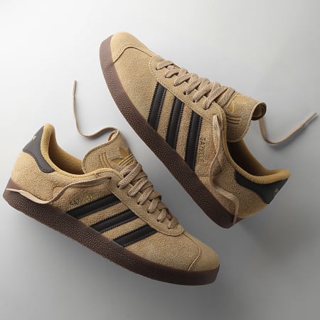 Adidas Originals - Zapatillas Gazelle JR6287 Oro Beige Marrón Oscuro Oro Metálico