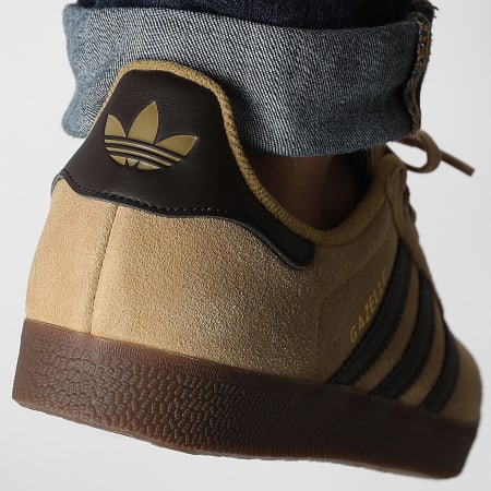 Adidas Originals - Zapatillas Gazelle JR6287 Oro Beige Marrón Oscuro Oro Metálico