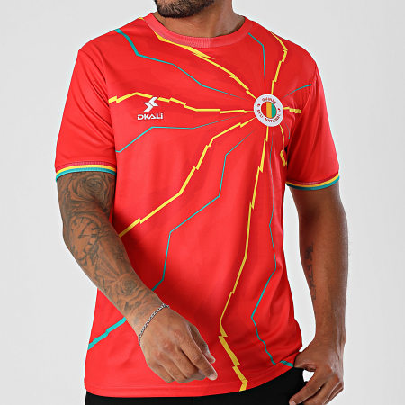 Dkali - Camiseta de fútbol Guinea Rojo Verde Amarillo