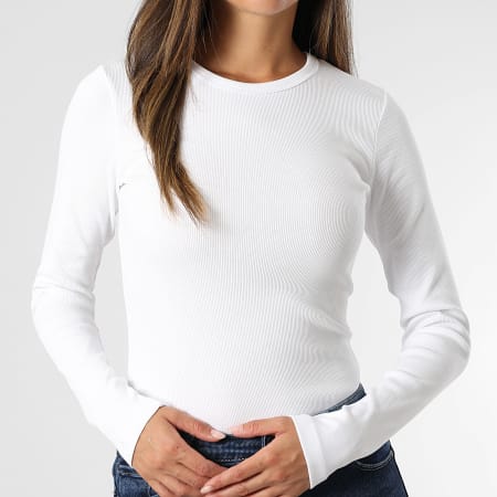 Jack And Jones Freya Dames-T-shirt Lange Mouw Wit Ryses