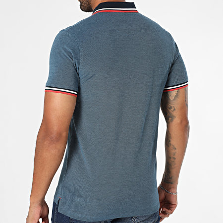 Jack And Jones - Lot De 2 Polos Manches Courtes Paulos Bleu Marine Chiné Rouge Chiné