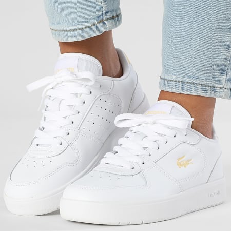 Lacoste - Baskets Femme Court Ace 225 White Light Yellow