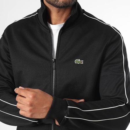 Lacoste - Cocodrilo Logotipo Bordado Cremallera Chaqueta Regular Fit Negro
