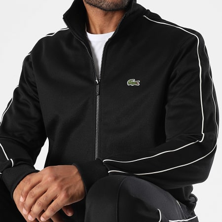 Lacoste - Cocodrilo Logotipo Bordado Cremallera Chaqueta Regular Fit Negro