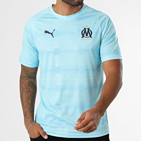 Puma - Tee Shirt OM Warm Up Jersey 781554 Bleu Turquoise Bleu Clair