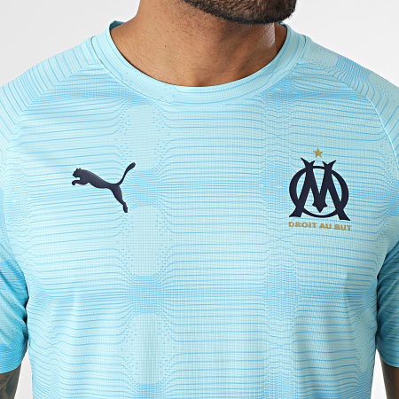 Puma - Tee Shirt OM Warm Up Jersey 781554 Bleu Turquoise Bleu Clair