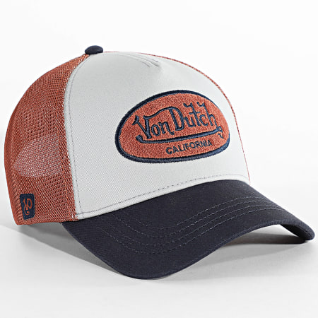 Von Dutch - Casquette Trucker Terry Gris Bleu Marine Camel