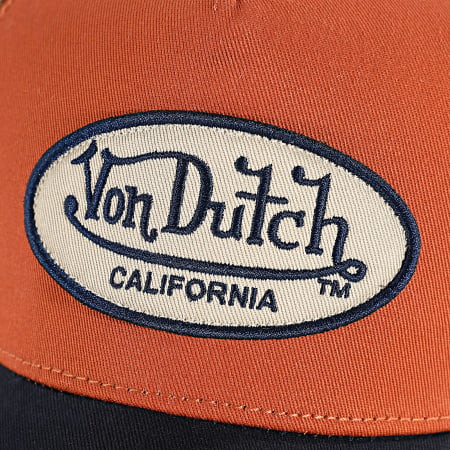 Von Dutch - Casquette Trucker Used Bleu Marine Orange Beige