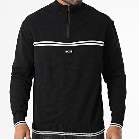 BOSS - Jersey con cuello de cremallera 50541963 Negro