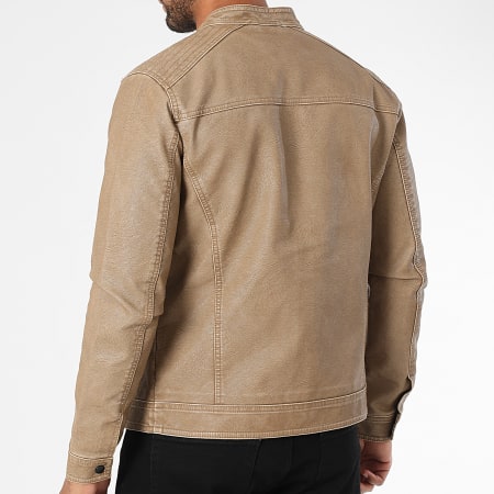 Jack And Jones - Veste Simili Cuir Warner Beige Foncé