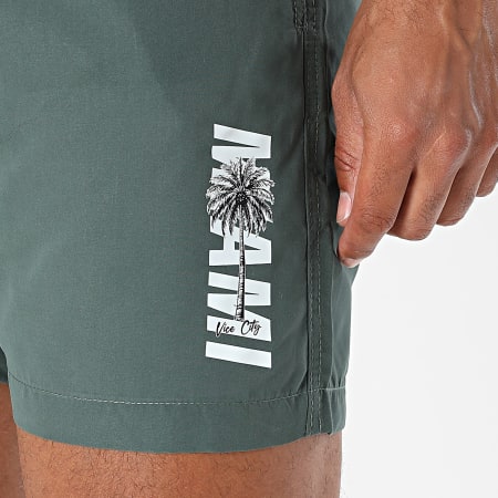 Luxury Lovers - Short De Bain Miami Palm Vert Kaki