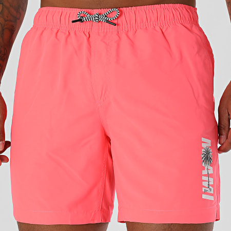 Luxury Lovers - Short De Bain Miami Palm Rose Fluo