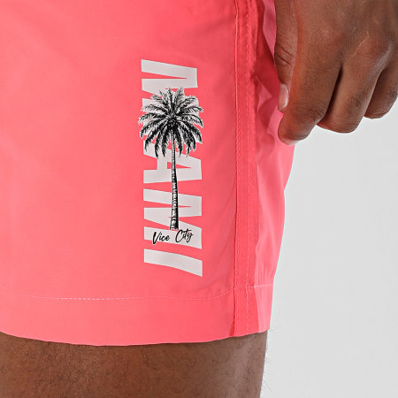 Luxury Lovers - Short De Bain Miami Palm Rose Fluo