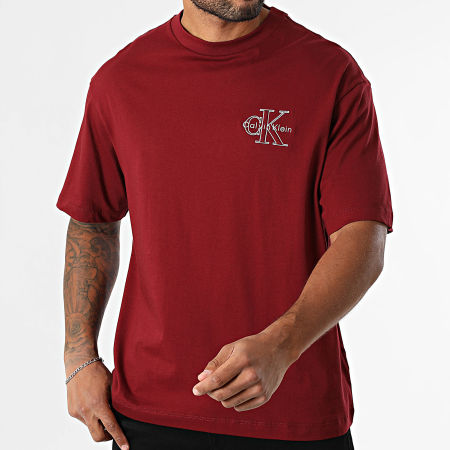 Calvin Klein - Tee Shirt Oversize Large 856G Bordeaux