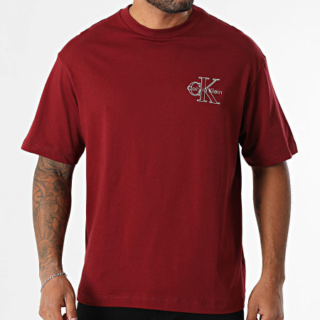 Calvin Klein - Tee Shirt Oversize Large 856G Bordeaux